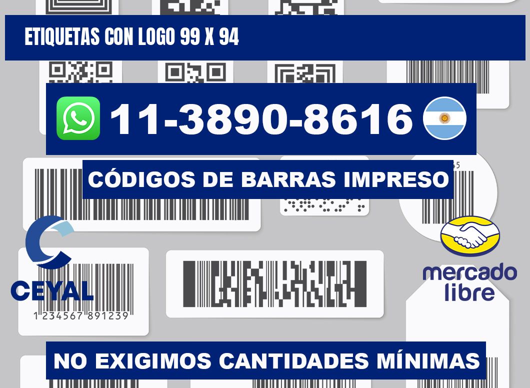 Etiquetas con logo 99 x 94