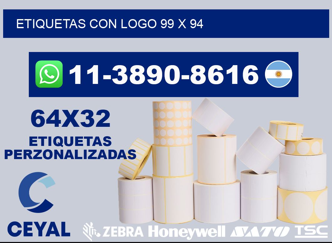 Etiquetas con logo 99 x 94