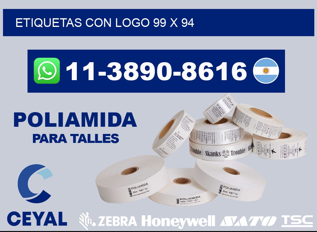 Etiquetas con logo 99 x 94