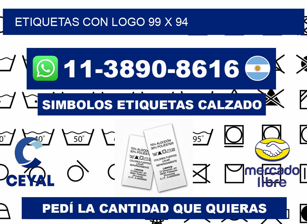 Etiquetas con logo 99 x 94