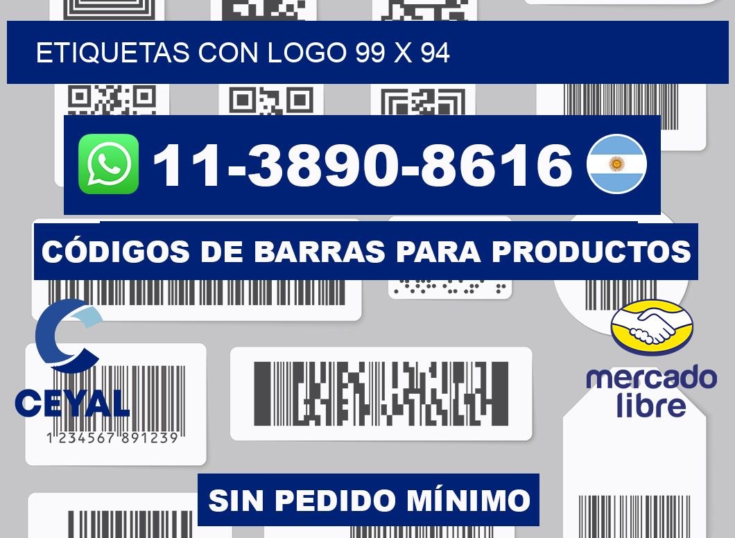 Etiquetas con logo 99 x 94