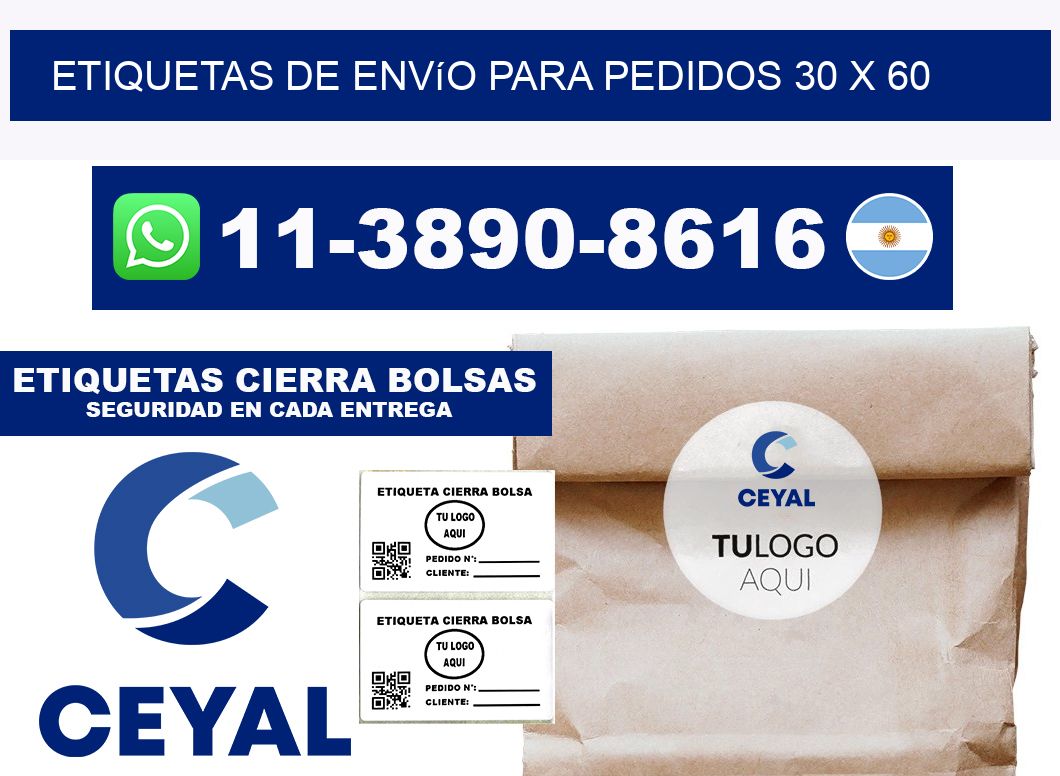 Etiquetas de envío para pedidos 30 x 60