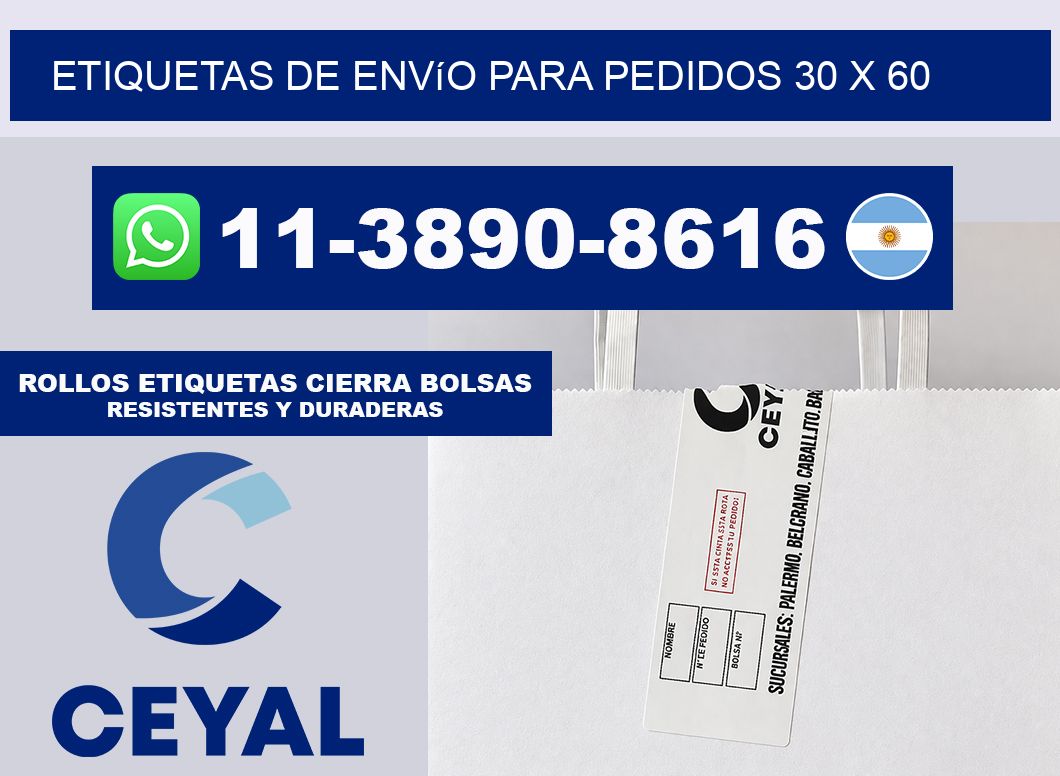 Etiquetas de envío para pedidos 30 x 60