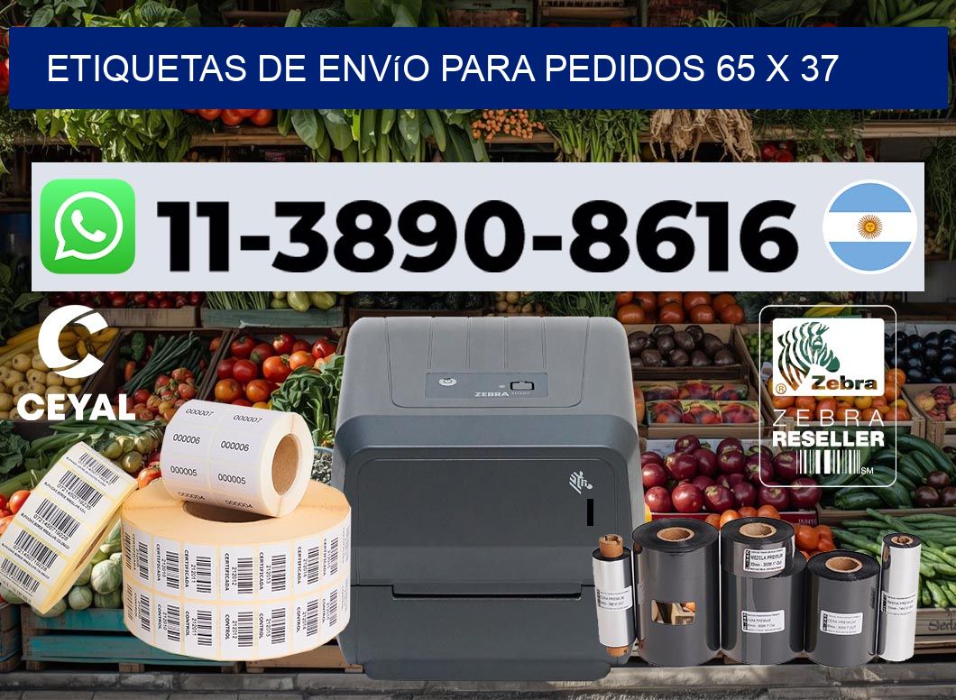 Etiquetas de envío para pedidos 65 x 37