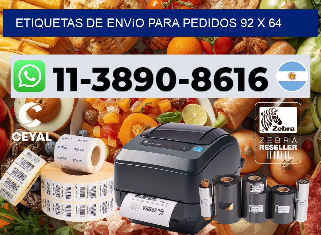 Etiquetas de envío para pedidos 92 x 64