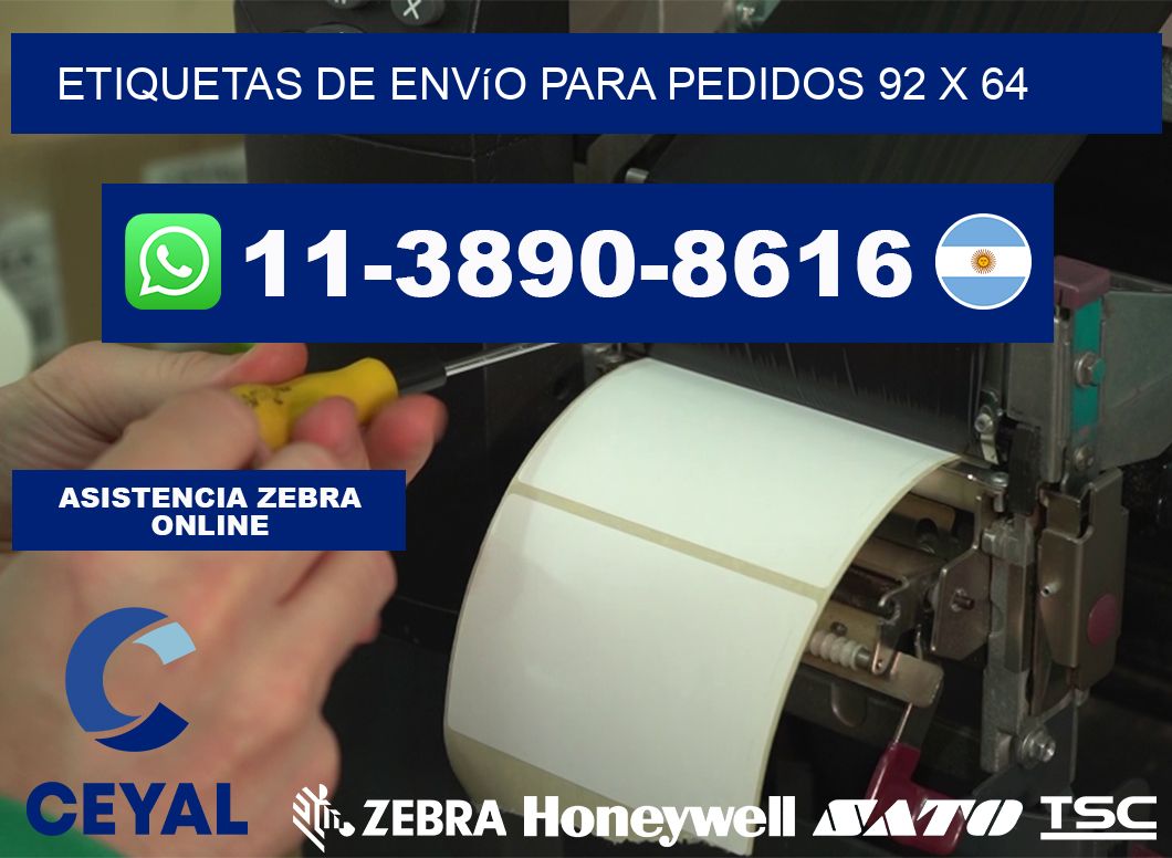 Etiquetas de envío para pedidos 92 x 64