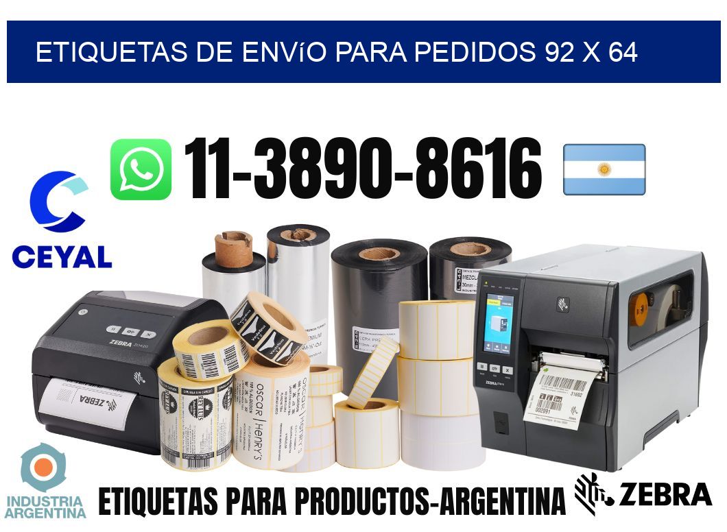 Etiquetas de envío para pedidos 92 x 64