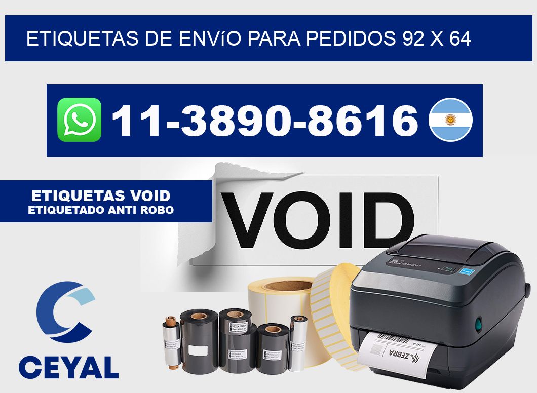 Etiquetas de envío para pedidos 92 x 64