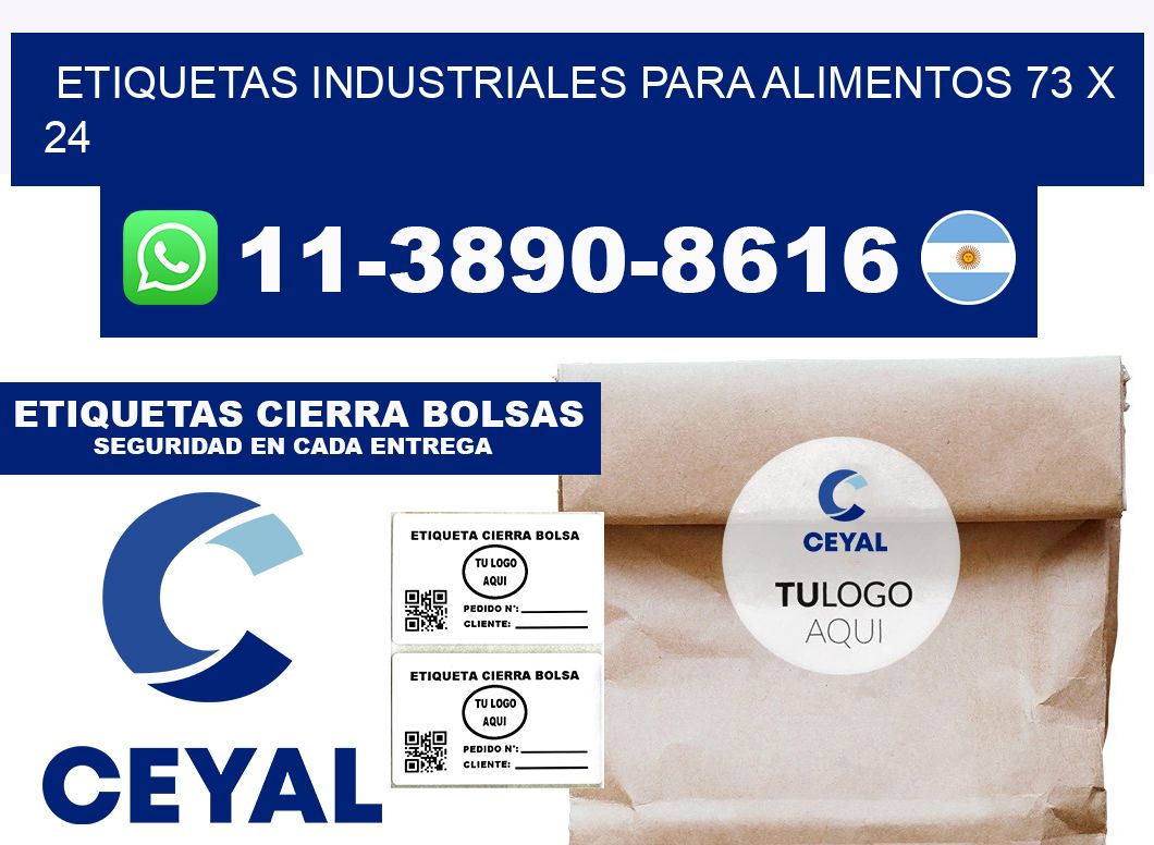 Etiquetas industriales para alimentos 73 x 24