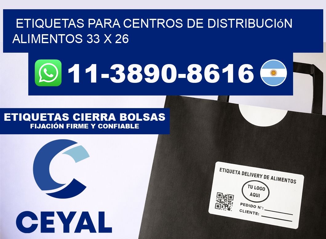 Etiquetas para centros de distribución alimentos 33 x 26