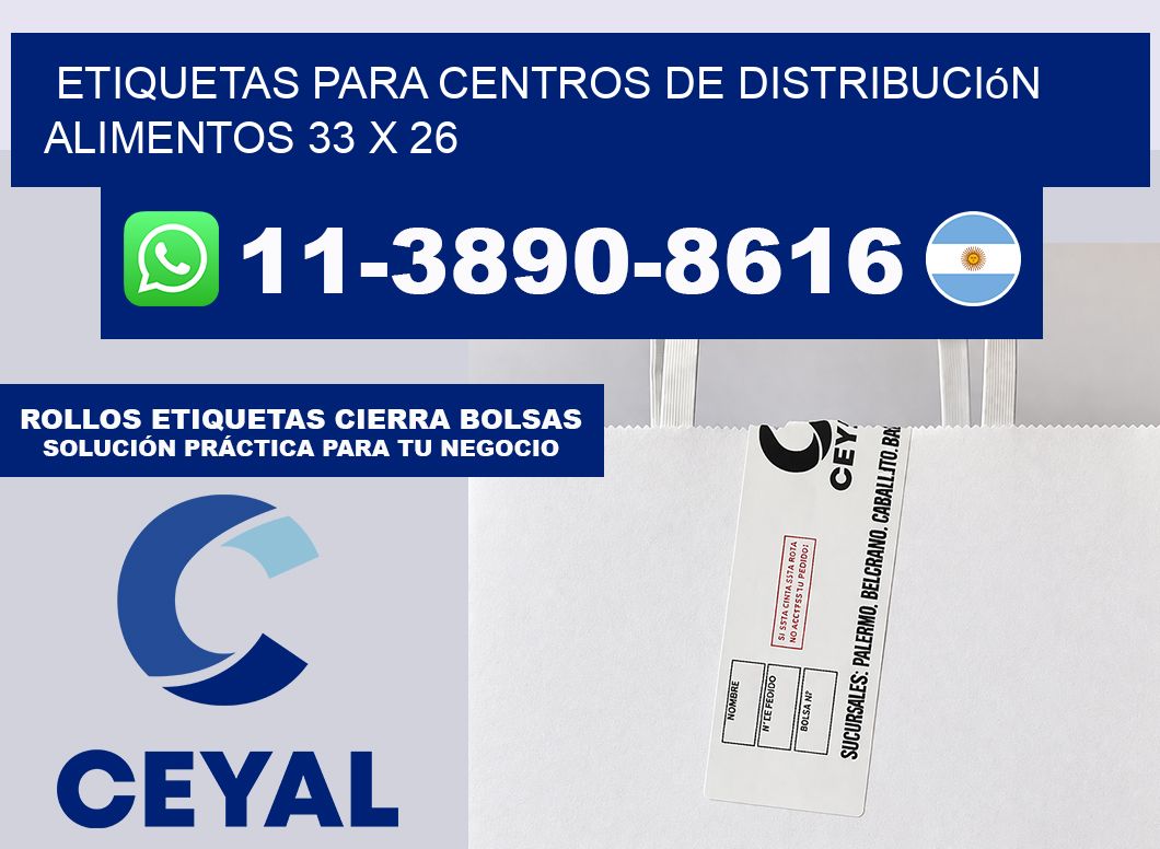 Etiquetas para centros de distribución alimentos 33 x 26