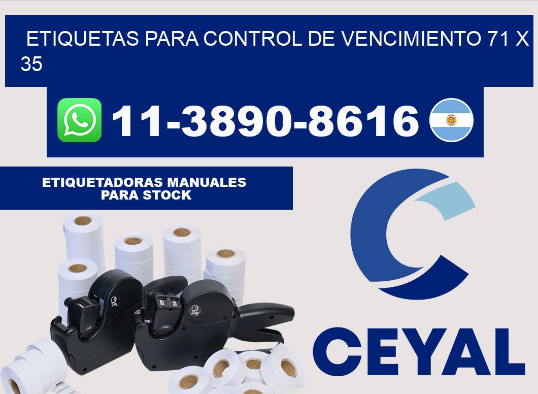 Etiquetas para control de vencimiento 71 x 35