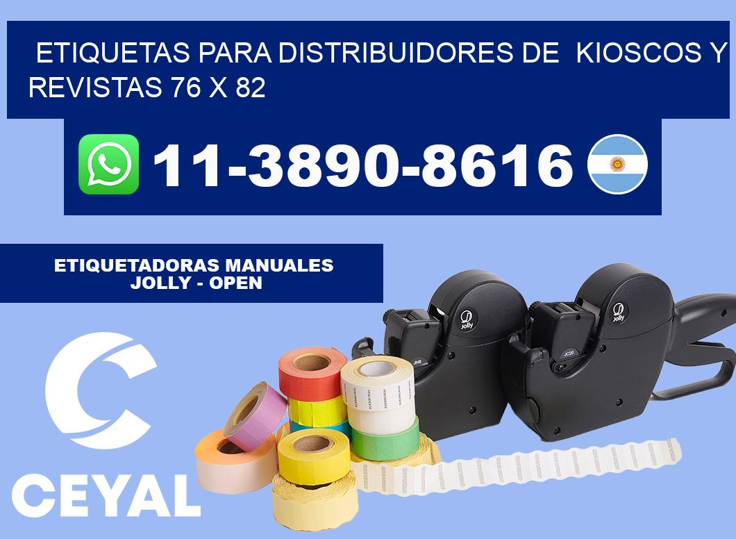 Etiquetas para distribuidores de  kioscos y revistas 76 x 82