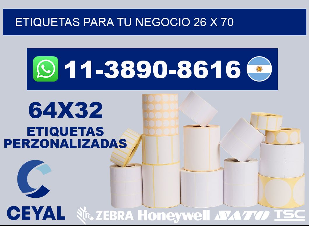 Etiquetas para tu negocio 26 x 70