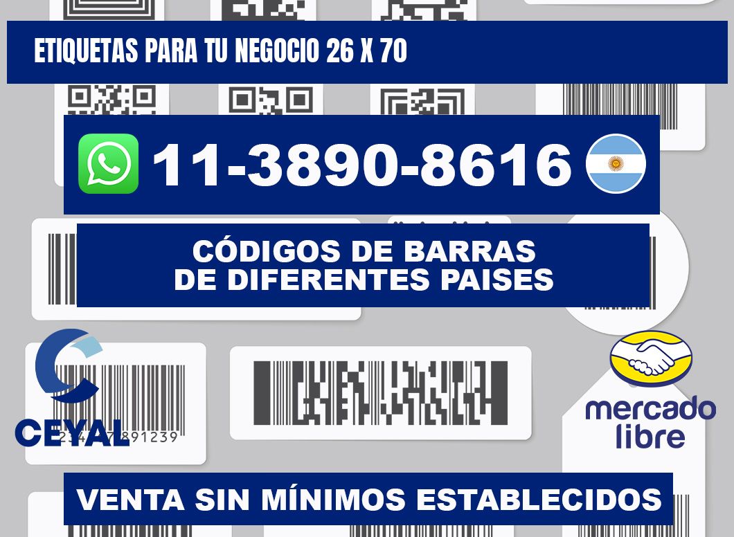 Etiquetas para tu negocio 26 x 70