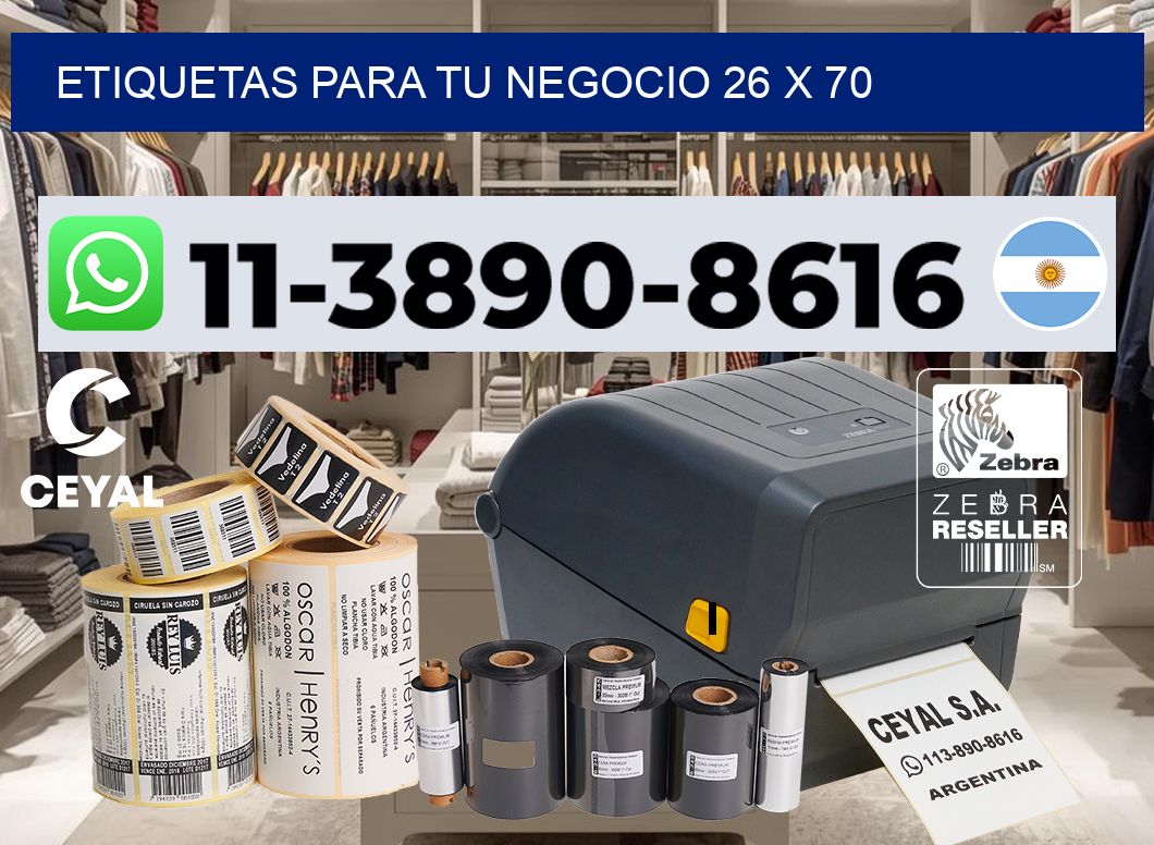 Etiquetas para tu negocio 26 x 70