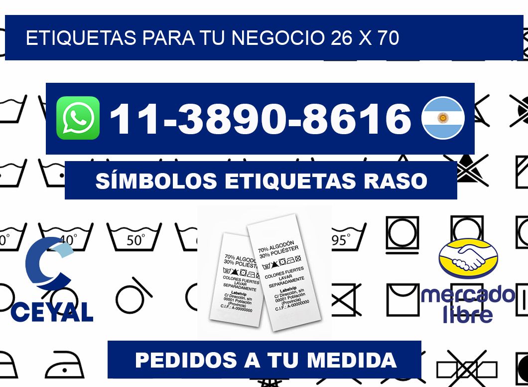 Etiquetas para tu negocio 26 x 70