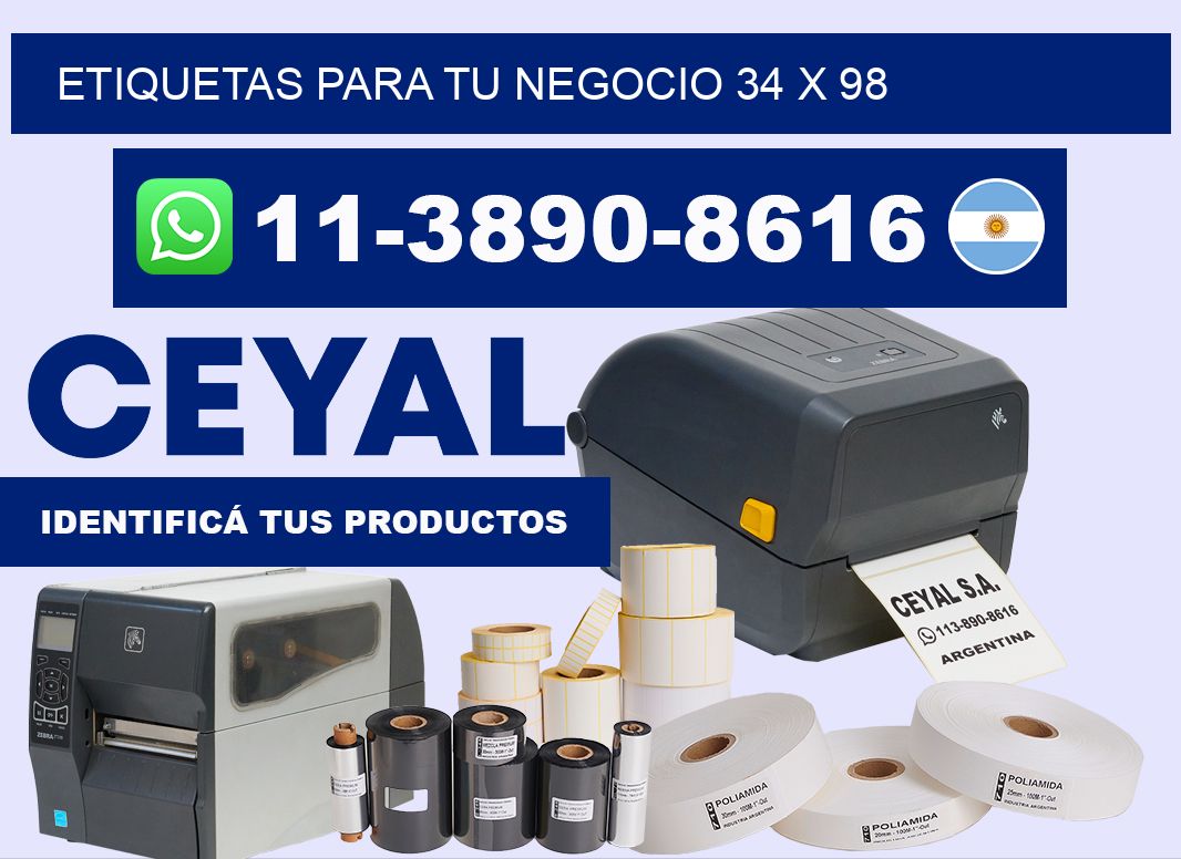 Etiquetas para tu negocio 34 x 98