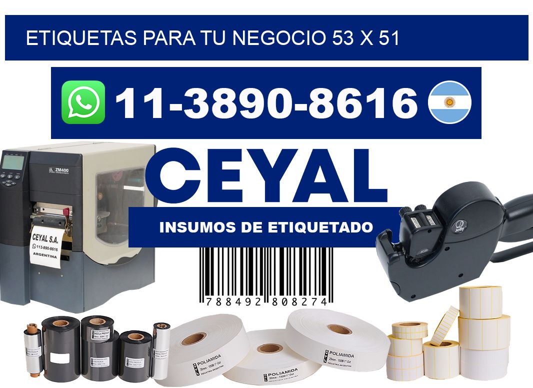 Etiquetas para tu negocio 53 x 51