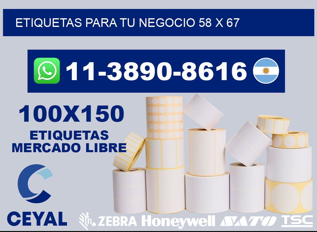 Etiquetas para tu negocio 58 x 67