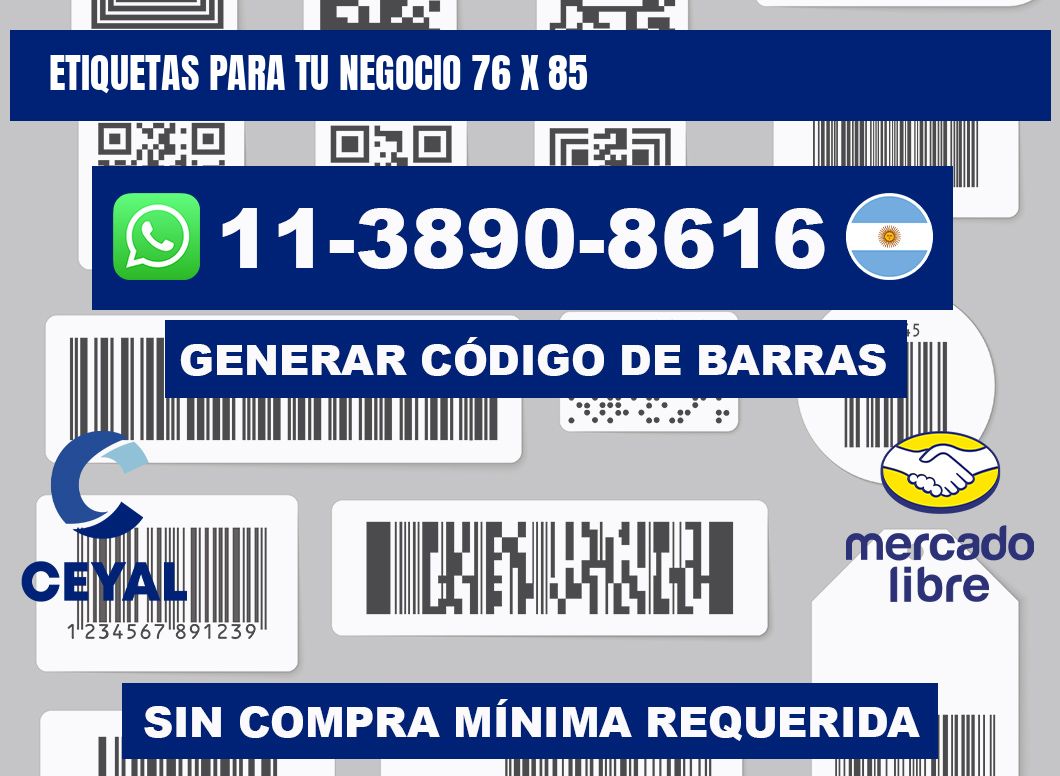 Etiquetas para tu negocio 76 x 85