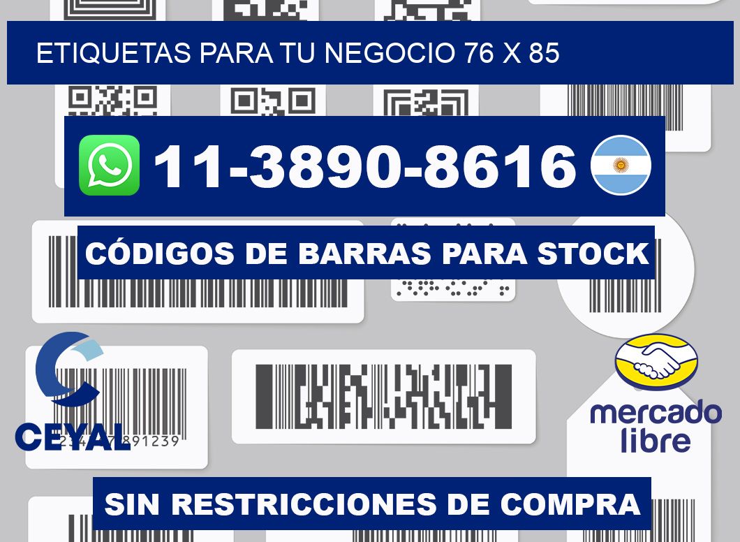 Etiquetas para tu negocio 76 x 85