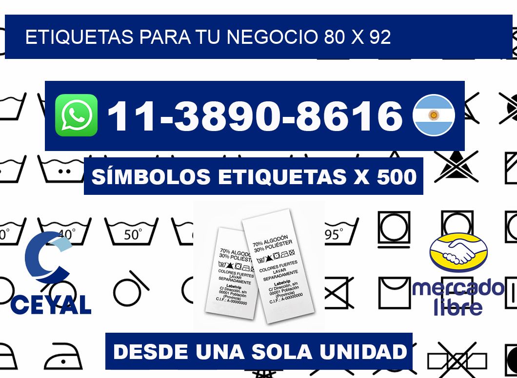 Etiquetas para tu negocio 80 x 92