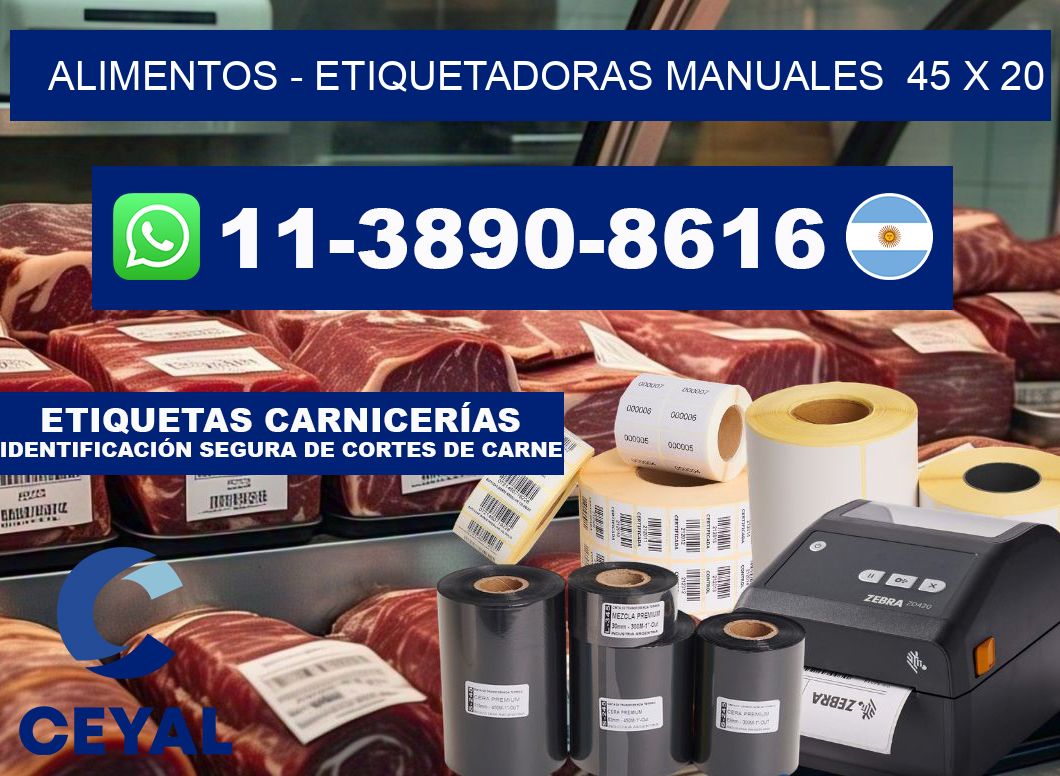 alimentos - Etiquetadoras Manuales  45 x 20