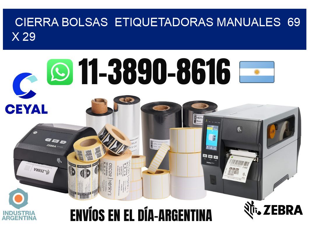 cierra bolsas  Etiquetadoras Manuales  69 x 29
