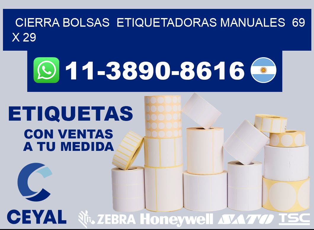 cierra bolsas  Etiquetadoras Manuales  69 x 29