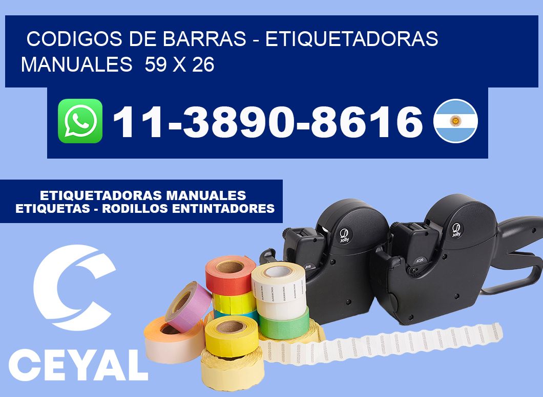 codigos de barras - Etiquetadoras Manuales 59 x 26
