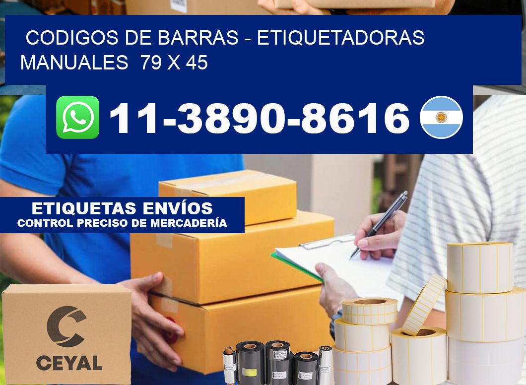 codigos de barras - Etiquetadoras Manuales 79 x 45