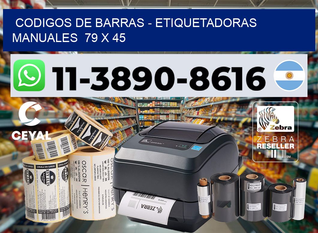 codigos de barras - Etiquetadoras Manuales 79 x 45
