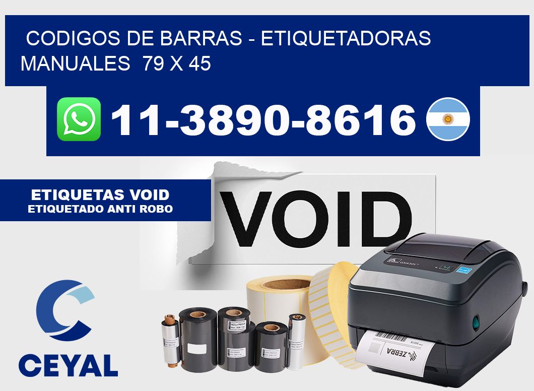 codigos de barras - Etiquetadoras Manuales 79 x 45