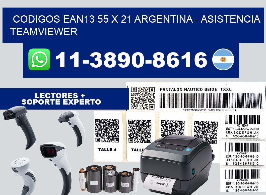 codigos ean13 55 x 21 argentina - asistencia teamviewer