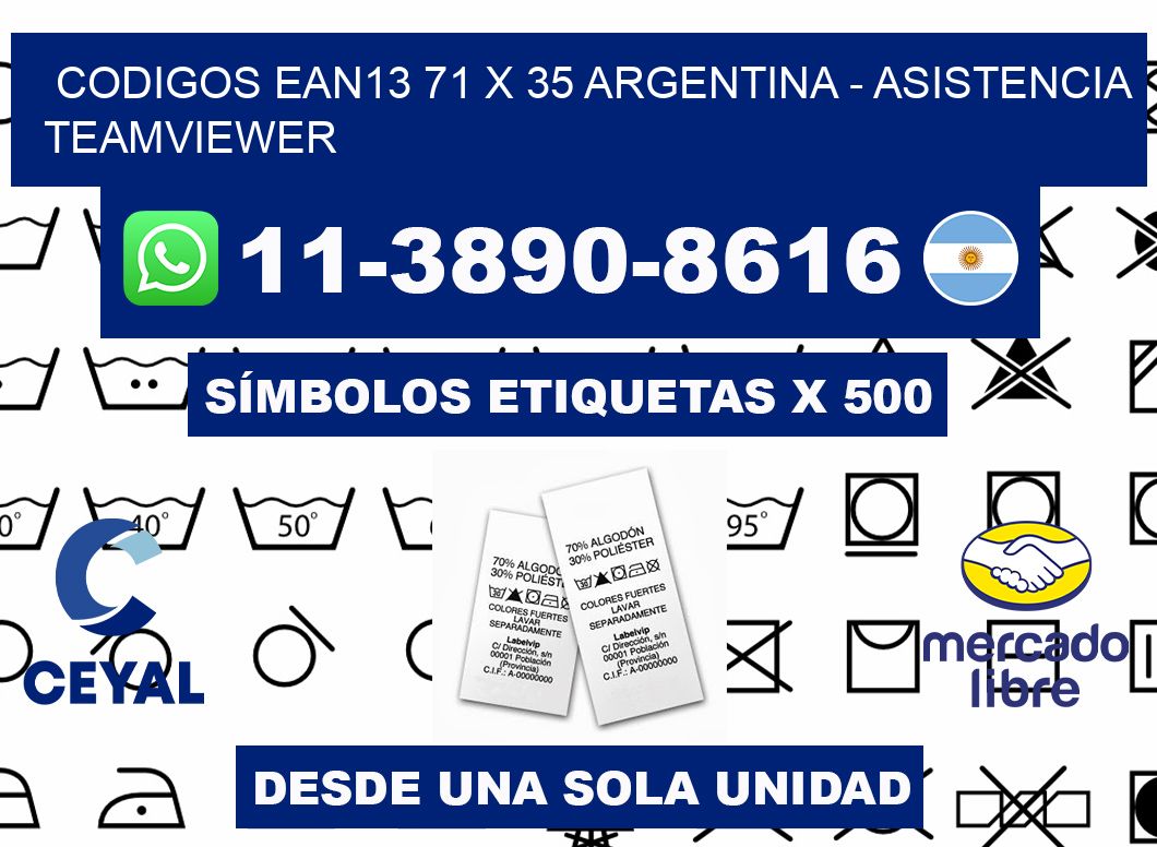 codigos ean13 71 x 35 argentina - asistencia teamviewer