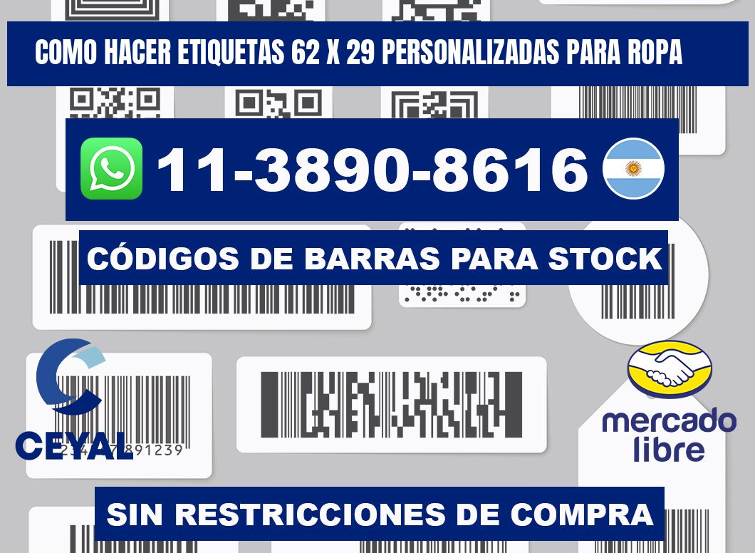 como hacer etiquetas 62 x 29 personalizadas para ropa