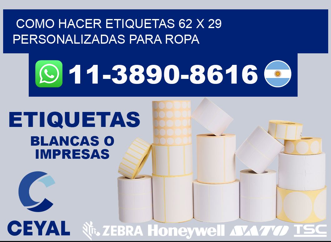como hacer etiquetas 62 x 29 personalizadas para ropa