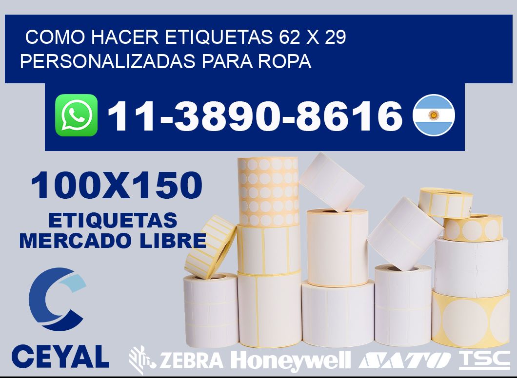 como hacer etiquetas 62 x 29 personalizadas para ropa