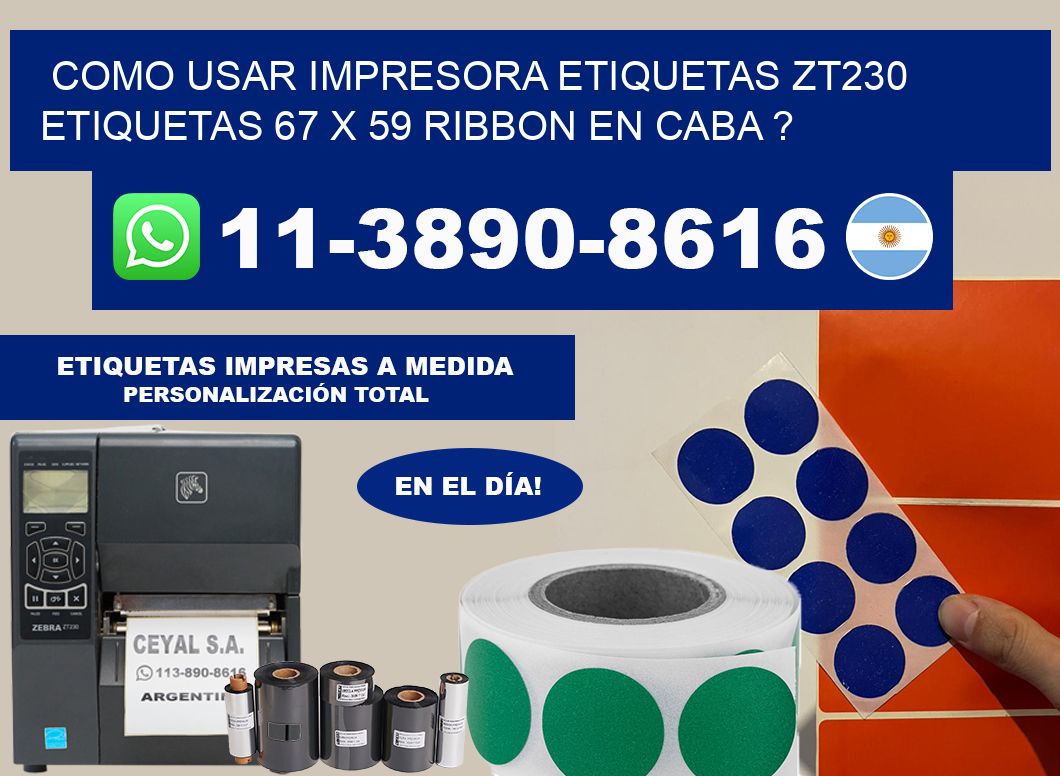 como usar impresora etiquetas zt230 etiquetas 67 x 59 ribbon en CABA ?