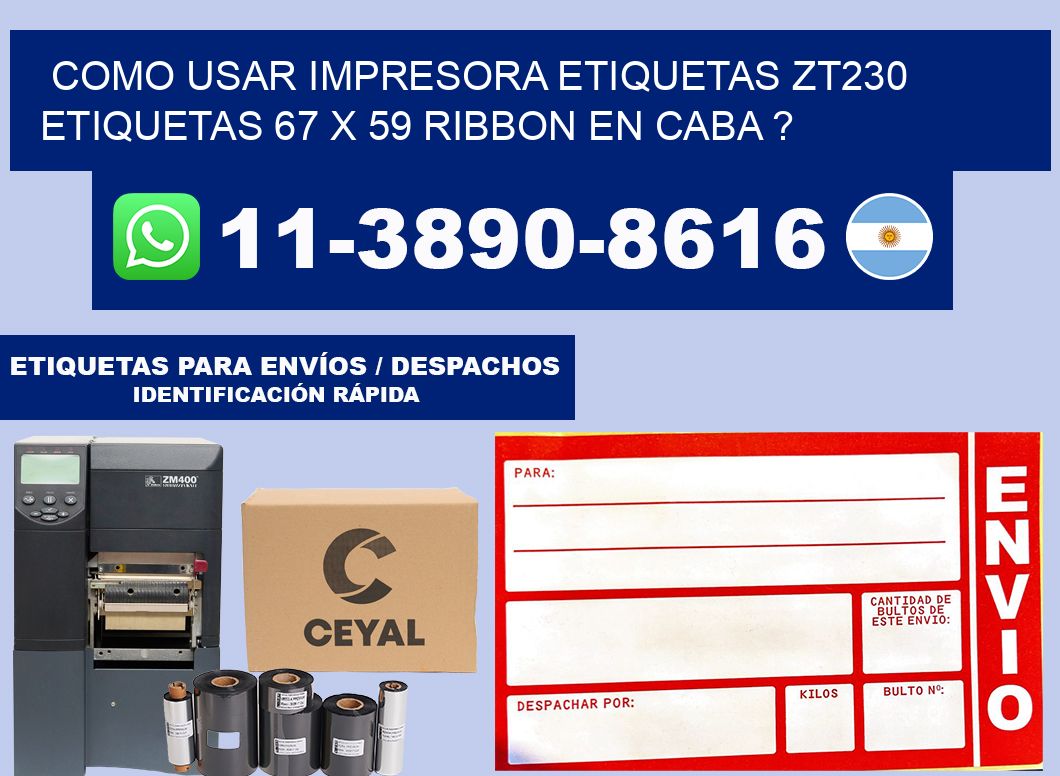 como usar impresora etiquetas zt230 etiquetas 67 x 59 ribbon en CABA ?
