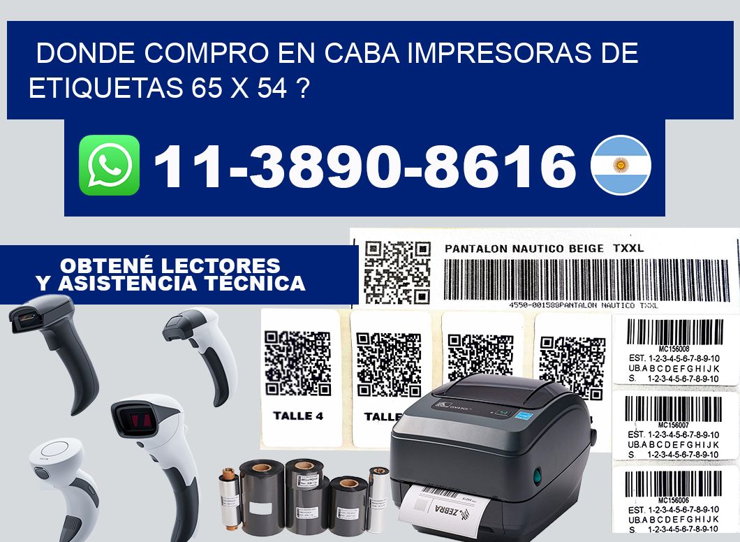 donde compro en CABA impresoras de etiquetas 65 x 54 ?