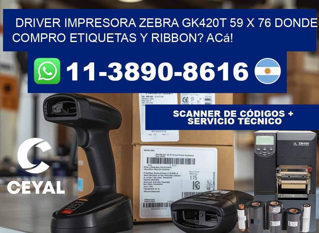 driver impresora zebra gk420t 59 x 76 Donde compro etiquetas y ribbon? Acá!
