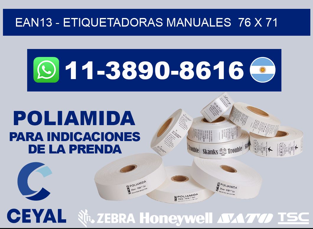 ean13 - Etiquetadoras Manuales 76 x 71