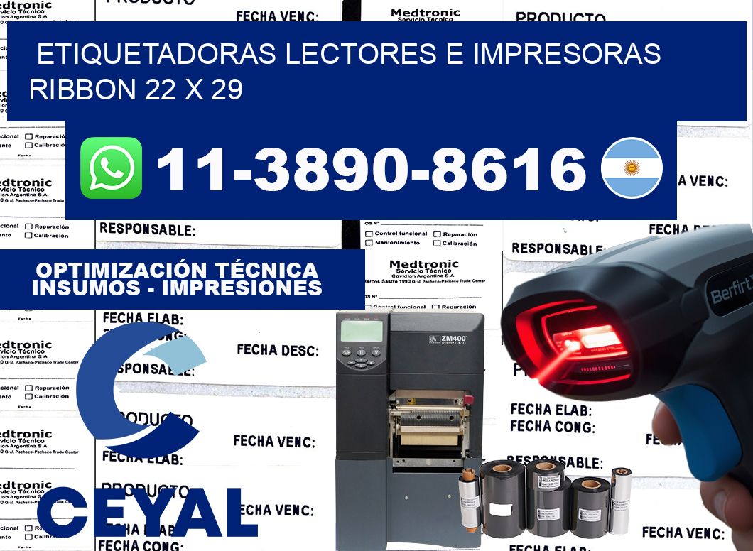 etiquetadoras lectores e impresoras ribbon 22 x 29