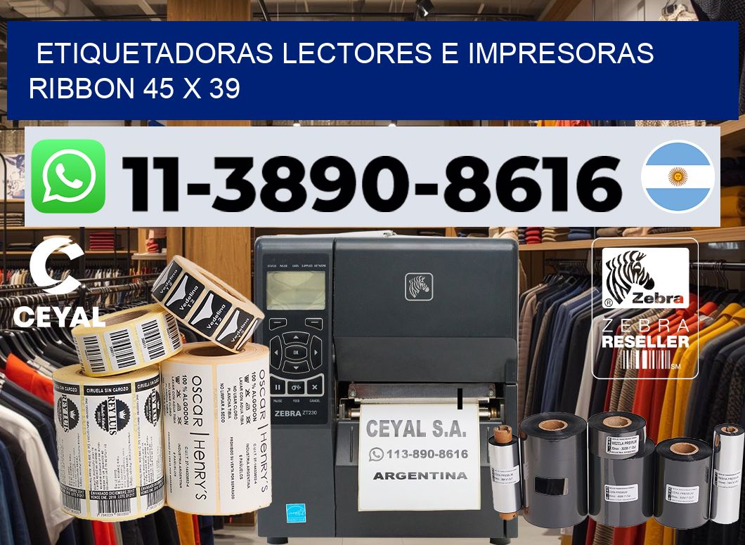etiquetadoras lectores e impresoras ribbon 45 x 39