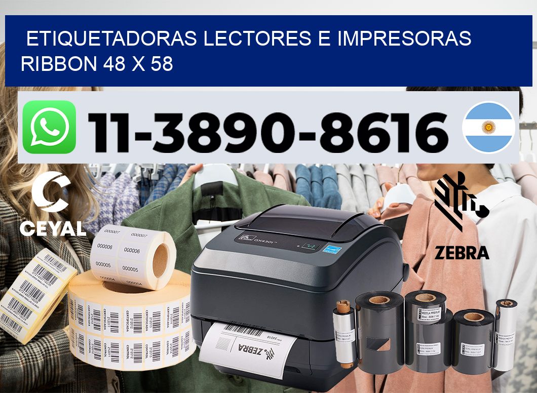 etiquetadoras lectores e impresoras ribbon 48 x 58