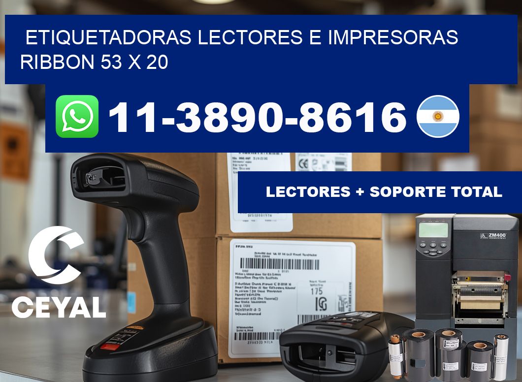 etiquetadoras lectores e impresoras ribbon 53 x 20