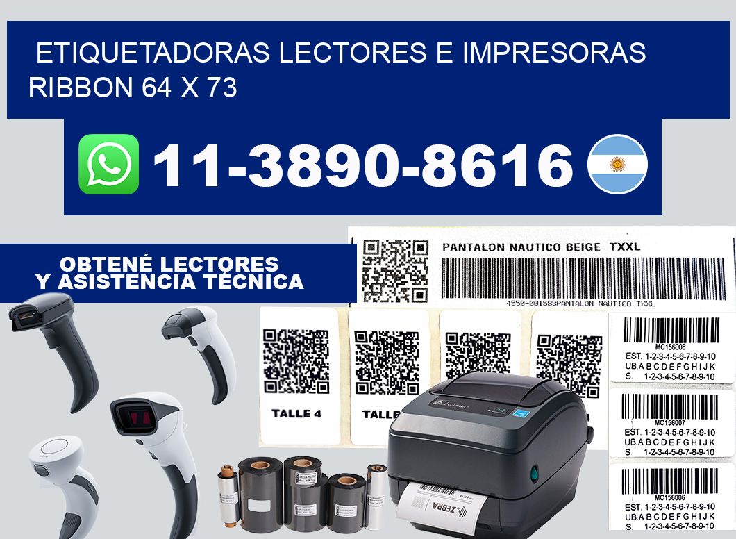 etiquetadoras lectores e impresoras ribbon 64 x 73