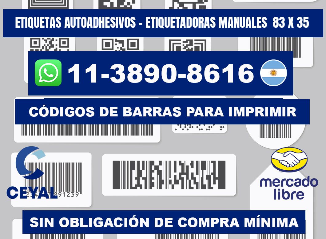 etiquetas autoadhesivos - Etiquetadoras Manuales 83 x 35